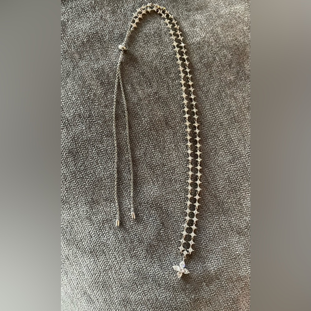 APC MONACO Sterling Silver and Crystal necklace.
